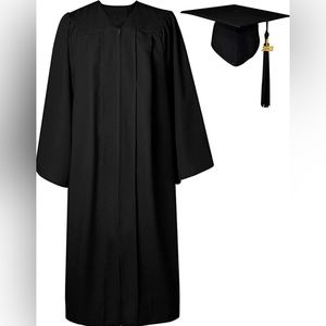 Matte Graduation Gown + Cap + Tassle